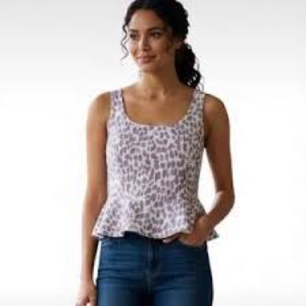 J. Crew Lilac Leopard Print Tank Top